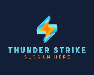 Thunder Electricity Bolt logo design