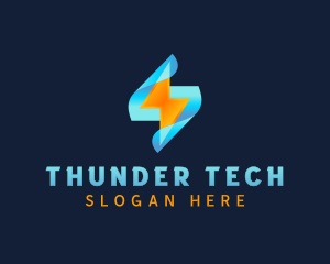 Thunder Electricity Bolt logo design