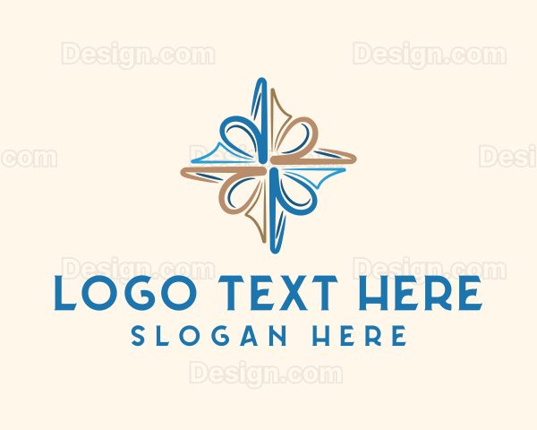 Religious Bow Cross Logo