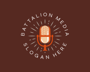 Podcast Microphone Media logo design