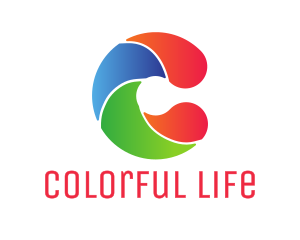 Colorful Wave C logo design