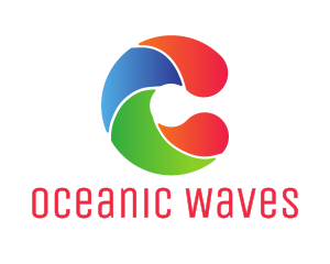 Colorful Wave C logo design