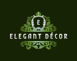 Elegant Crown Leaves logo design