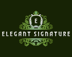 Elegant Crown Leaves logo design