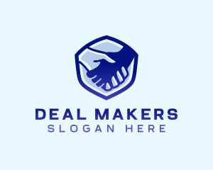 Handshake Deal Shield logo design