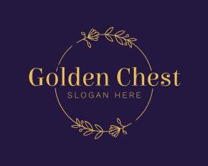 Golden Floral Wreath logo design