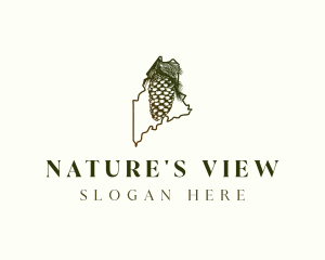 Maine Pinecone Tree logo design