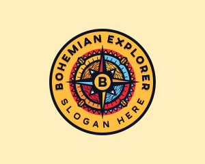 Travel Exploration Compass logo design