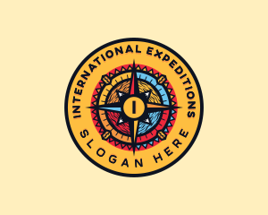 Travel Exploration Compass logo design