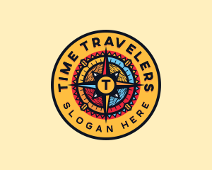 Travel Exploration Compass logo design