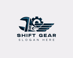 Winged Gear Wrench logo design