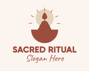 Spiritual Candle Ornament logo design