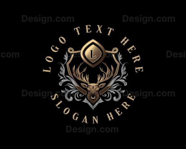 Elegant Ornamental Deer Logo