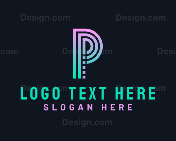 Pixel Technology Letter P Logo