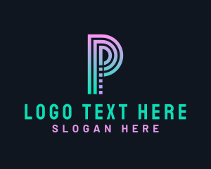 Pixel Technology Letter P logo