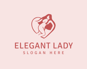 Heart Nude Lady logo design