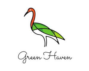 Green Crane Outline logo design