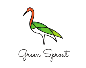 Green Crane Outline logo design