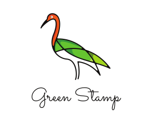 Green Crane Outline logo design