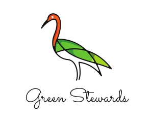 Green Crane Outline logo design