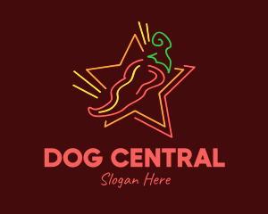 Neon Star Chilli Pepper logo design