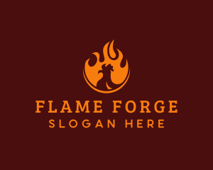 Flame Grilled Chicken logo design