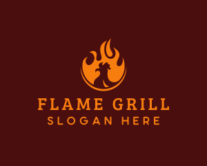 Flame Grilled Chicken logo design