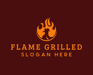 Flame Grilled Chicken logo design