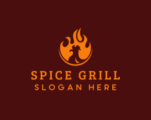 Flame Grilled Chicken logo design