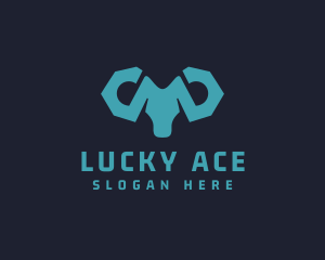 Blue Wrench Ram logo design