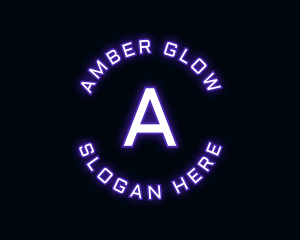 Glowing Neon Techno logo design