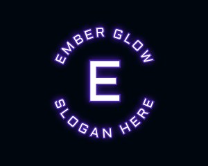 Glowing Neon Techno logo design