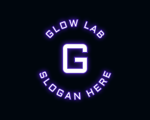 Glowing Neon Techno logo