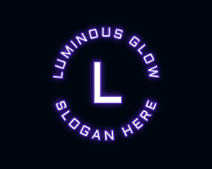 Glowing Neon Techno logo design