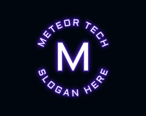 Glowing Neon Techno logo design