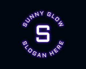 Glowing Neon Techno logo design