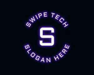 Glowing Neon Techno logo design