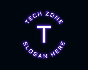Glowing Neon Techno logo