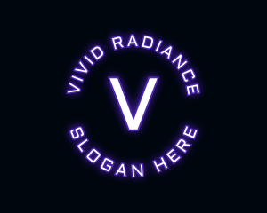 Glowing Neon Techno logo