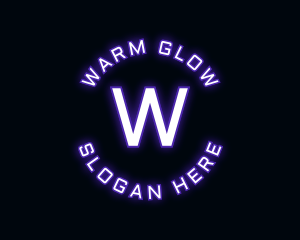 Glowing Neon Techno logo design