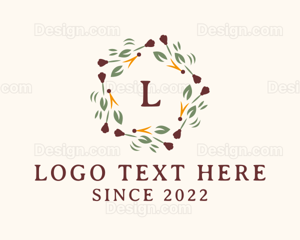 Leaf Tulip Wreath Logo