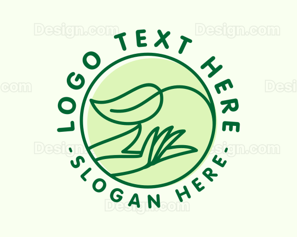 Organic Leaf Hand Logo