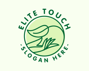 Organic Leaf Hand logo design