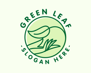 Organic Leaf Hand logo