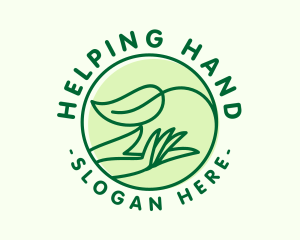 Organic Leaf Hand logo design