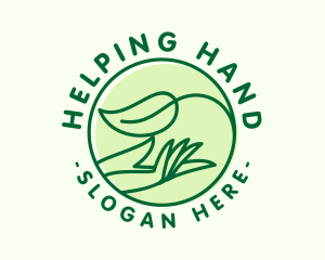 Organic Leaf Hand logo