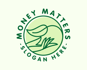 Organic Leaf Hand logo