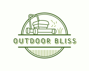 Lawn Mower Grass Yard logo design