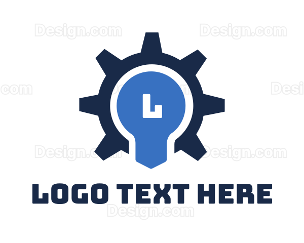 Gear Bulb Lettermark Logo