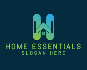 Gradient Home Letter H logo design